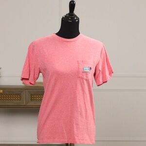 Vineyard Vines Pocket Whale Kiawah Island Coral Tee